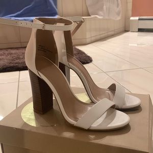 Size 6 White strappy heel sandals (style name is Monica)